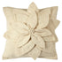 Hand Felted Wool Pillow - Cream 3D Flower on Cream – 20" - ARCADIA HOME